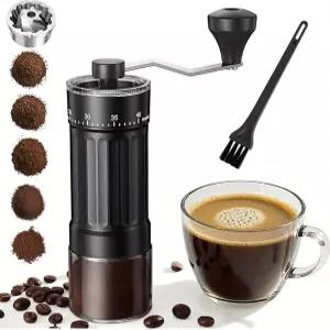 수동 커피 그라인더 - 세라믹 버가 포함된 버 에스프레소 v60 40 조정 가능한 설정 드립퍼 위에 붓기