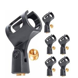 5 코어 마이크 클립 스탠드용 6 홀더 5/8인치 남성용에서 3/8인치 여성용 나사 어댑터로 조절 가능 휴대용 6팩 MC 01 6PCS