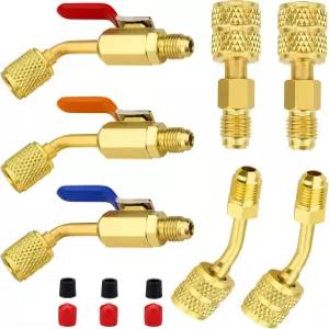 R410A R134A R12 R22 HVAC용 리몬텍 에어컨 각진 볼 밸브 미니 스플릿 시스템 5/16인치 여성에서 1/4인치