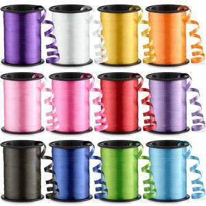 선물 포장용 12롤 컬링 리본 롤당 3/16인치 x 125피트 선물용 풍선 스트링 세트 활 DIY 예술 및 공예 결혼식 생일 축하 장식 다양한 색상