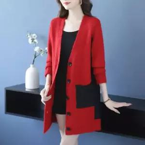 여성용 롱 니트 데일룩 가디건 가을겨울 카디건 중기장 도톰 DAOL4