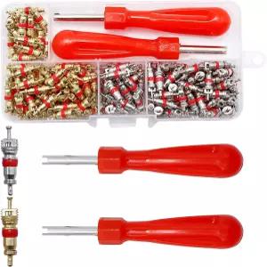 Vkinman 242pcs R134A AC 밸브 코어 키트 제거 도구 자동차 A/C 에어컨 코어용