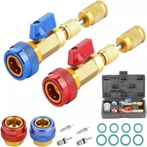 GarberielG 경자동 R134a R1234yf R22 밸브 코어 제거기 설치 도구 세트 - 표준 및 Jra 커플러용 자동