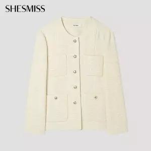 쉬즈미스 라운드넥 트위드 자켓SWWJKP11090CR