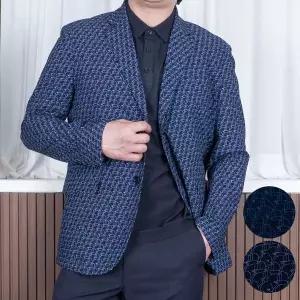 [하프클럽/중년의품격]여름 중년 남성 오르쉐 와샤 엠보 지지미 콤비 자켓