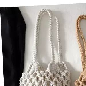 원통형 여름토트백 그물 토트 토드백 숄더백 면가방 핸드백 휴양지 패션