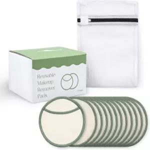 마이홈바디 재사용 메이크업 리무버 패드 세탁 가능한 초부드러운 페이셜 클렌징 라운드 - 가방 포함 12팩