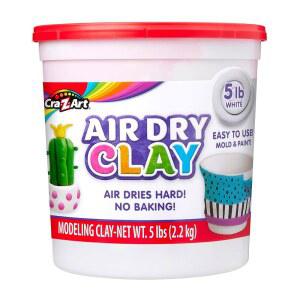 CRA Art 에어 드라이 클레이 5파운드 버킷 천연 화이트 모델링 조각 학교 프로젝트 교사를 위한 대량 수업 용품 데이 케어 캠프 필수품에 적합합니다