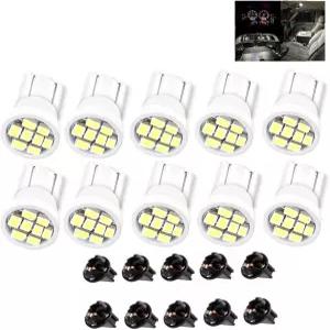 CUSMME 10팩 T10 194 168 LED 전구 PC194 PC195 PC160 PC161 PC168 계기판 게이지 클러스터 대시보드 8SMD