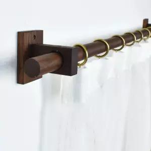 나무 커튼봉 빈티지 북유럽 인테리어 욕실 커텐