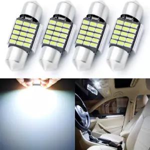 오토진 4PCS DE3022 DE3021 DE3175 3175 3022 LED 전구 페스툰 28MM 29MM 1.1 제논 화이트 3014 15-EX 내부