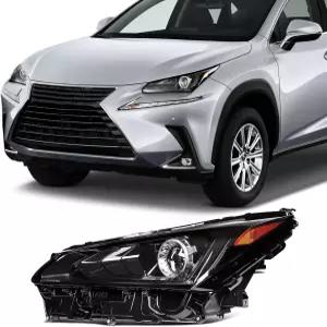 SCITOO 2018-2021 렉서스 NX NX300 NX300h용 좌측 헤드라이트 어셈블리 (블랙 하우징 앰버 리플렉터