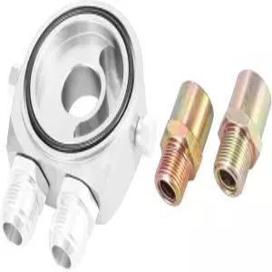 리파이록 범용 자동차 알루미늄 합금 오일 필터 쿨러 샌드위치 스레드 플레이트 어댑터 키트 실버 톤