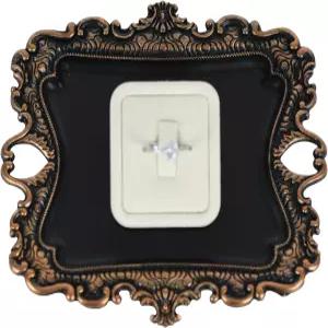 펀리미 앤티크 장신구 접시 빈티지 주얼리 트레이 반지 홀더(블랙 골드 S)