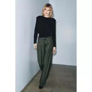 ZARA 숄더 패드 니트 스웨터 - 블랙 {QHJ}