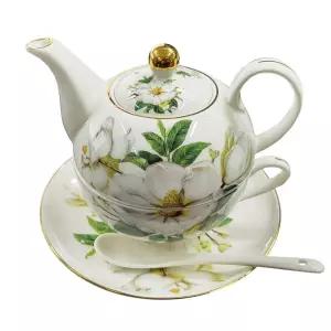 B다알리아 도자기 티포원 세트 찻잔 차주전자 티스푼