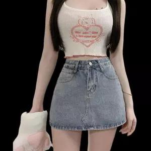 [신상오픈런]슬림핏 데님미니스커트 빈티지 라이트블루 청치마 (31804295)