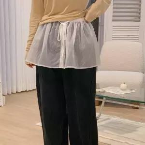 [신상오픈런]시스루셔츠 허리끈 무용복 샤스커트 레이어드치마 (29965030)