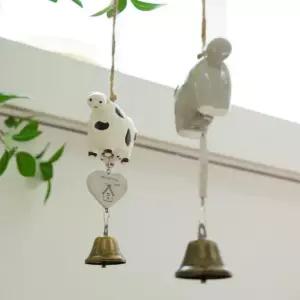 인테리어 도자기 풍경 경종 캐릭터풍 젖소풍 풍경 경종 현관 카페