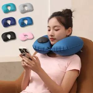 [CU] 휴대용 목베개 에어펌프 목쿠션 공기 충천 쿨실크 기내용 여행 캠핑 낚시 에어목쿠션 판촉물