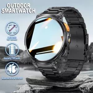 호환  LIGE K66 스마트 시계 남성용 손전등 블루투스 통화 1.85인치 128MB 메모리 730mAh 대용량 배터리 LE