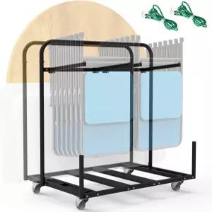 이스트렉슨 업데이트 접이식 테이블 및 의자 랙 카트(10-16개의 의자와 4-8개의 수납 가능) 파우더 코팅