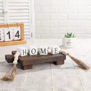 타셀 홈 블레스드 농가 장식 구슬 거실용 커피 바 테이블탑 맨틀 선반 계층형 트레이 23인치(가정용)