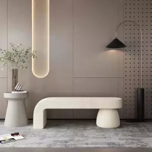 북유럽 부클 현관 대기실 매장 벤치 소파 의자 로비 실내 인테리어 카페 병