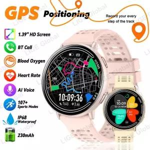 호환  LIGE 2026 신형 GPS 스마트워치 여성용 1.39인치 HD 심박수 혈중 산소 블루투스 통화 IP68 방수 남성