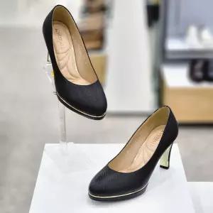 탠디 TDP120215 여성 8cm 블랙 심플 펌프스 가보시힐 구두_JK5TD