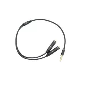 Coms 406EBP53 이어폰 2분배 케이블 30cm Y형 블랙 연장선