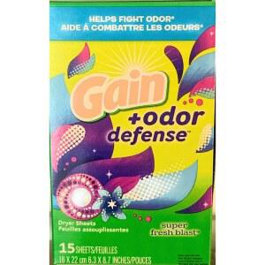 게인 냄새 방어 슈퍼 프레시 블래스트 드라이어 시트 15 카운트 1팩