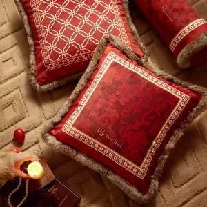 엔틱쿠션 레드벨벳 디자인쿠션 등쿠션 거실 프로방스 쿠션