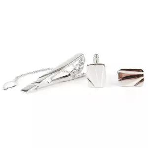 모던 커브 커프스링크 넥타이핀 선물세트