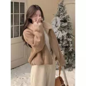 겨울 여성패션 모피 코트 양면 양털 일체형 터틀넥 스웨이드 무스탕 DL4