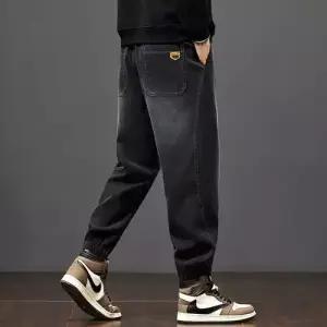 남자 바지 겨울 가을 캐주얼 배기핏 데님라이크 워싱 배기 데일리 기모 조거팬츠 청바지 다올4