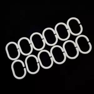 플라스틱 C형 커튼고리 커튼링 화이트 J7