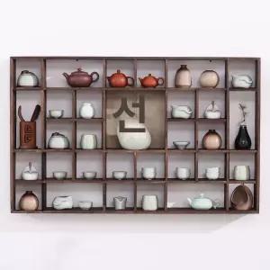 원목 컵 장식장 찻장 다기장 세로형 선반 찬장
