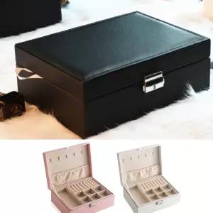 가죽 주얼리상자 2단 액세사리정리함 거치대 귀금속케이스 박스
