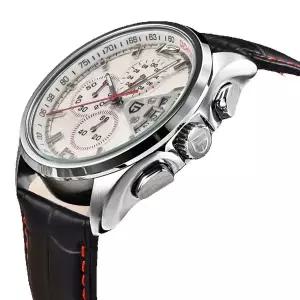 호환  PAGANI DESIGN 2026 신형 남성용 쿼츠 시계 하드렉스 크리스탈 50M 방수 달력 발광 가죽 스트랩 모델