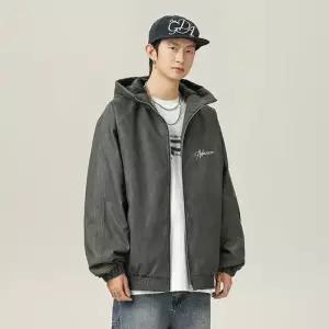 빈티지 자수 항공 후드패딩레터링 남성패션 점퍼 코트 DL4