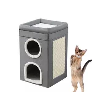 고양이 3층 숨숨집 접이식 스크래쳐하우스 사각