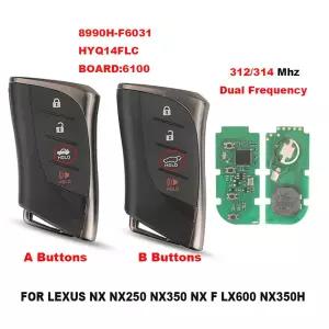 호환  Jingyuqin 원격 자동차 키 Lexus NX NX250 NX350 F LX600 NX350H 8990H-F6031 HYQ14FLC 보드 6100 31