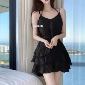 블랙 플리츠 아우라벨르 미니원피스드레스 나시 프릴셔링 여름원피스 롱블라우스 셔츠