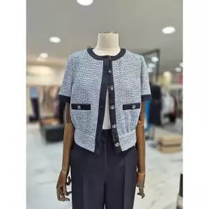 블루종 배색 트위드 재킷 S252MSF018 DG1208283