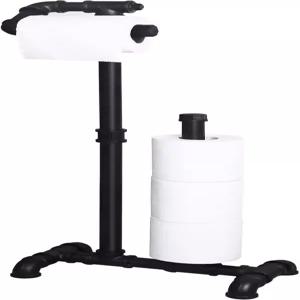 욕실용 하우스에이드 프리 스탠딩 산업용 파이프 화장지 홀더 예비용 스탠드 러스틱 언 롤 빈티지 스타일