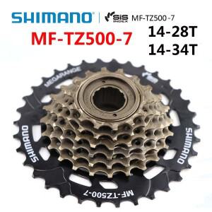 시마노 MF TZ500 6 단 7 자전거 프리휠, 14-28T 14-34T 스프로킷, MTB 도로 접이식 사이클링 부품