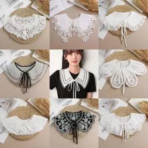 이너 넥 케이프 러블리 레이스 목카라 페이크 여성 레이어드카라