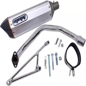 GY6 125cc 150cc 4행정 스쿠터용 MMG 배기 시스템 머플러(메탈릭 실버 마감)