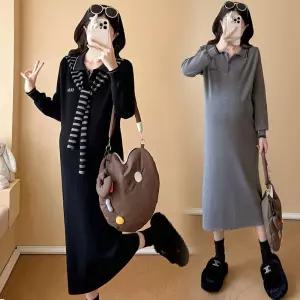 치마 캐주얼 추동 스트라이프 숄 슬림핏 임부 여성패션 터틀넥 DL4